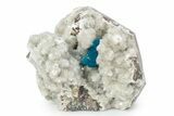 Vibrant Blue Cavansite Crystals on Sparkling Stilbite - India #340993-2